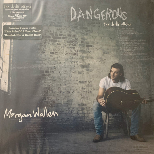 Morgan Wallen Dangerous double vinyl album cover with artist holding guitar