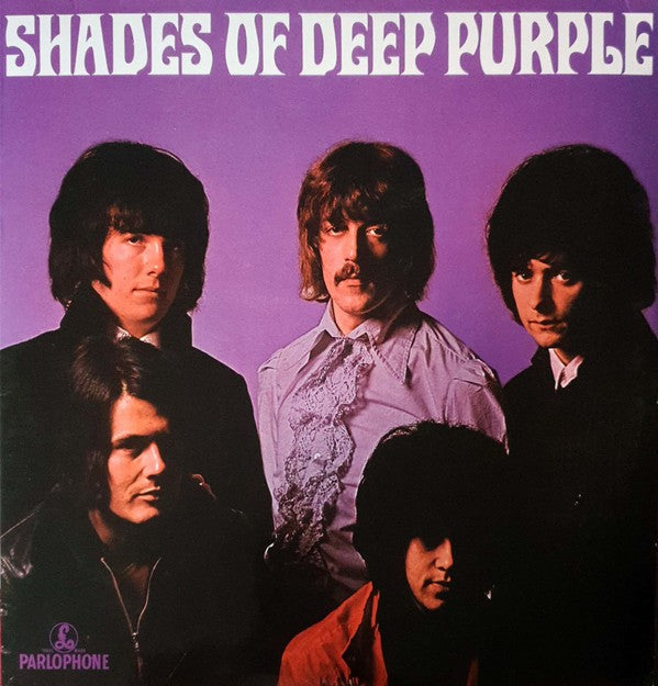 Shades of Deep Purple vinyl album cover with band members on a purple background