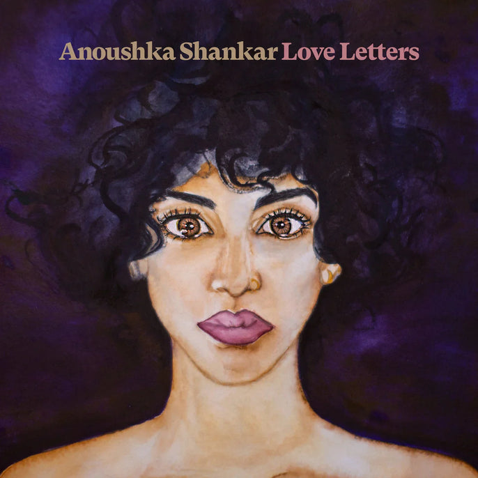 Love Letters album cover with painted portrait of a woman on a purple background