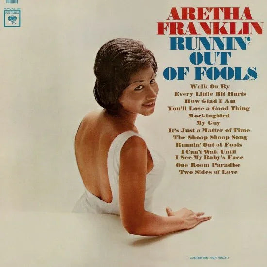 Aretha Franklin Runnin' Out of Fools vinyl record album cover, classic soul music LP