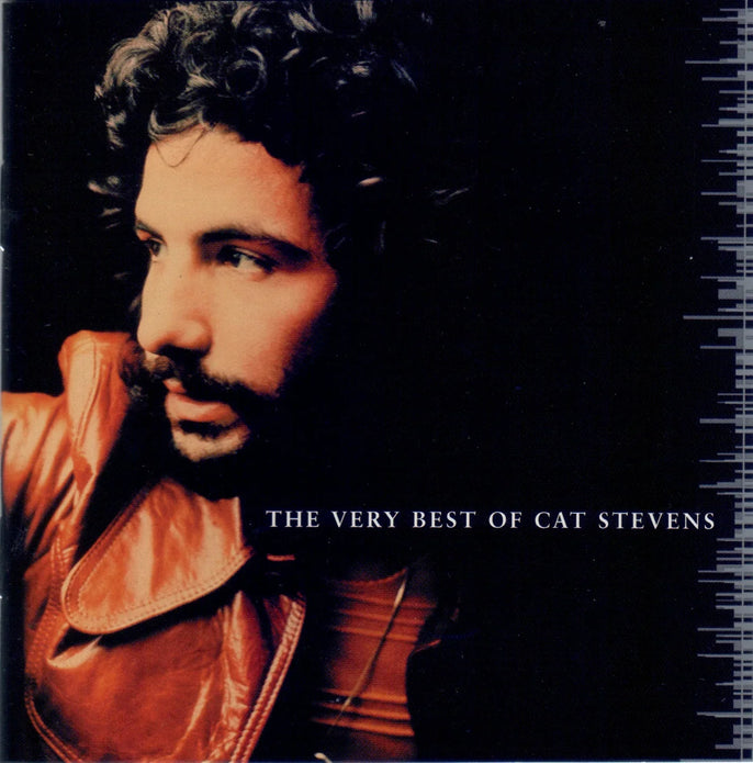 The Very Best of Cat Stevens album cover with close-up portrait and retro leather jacket