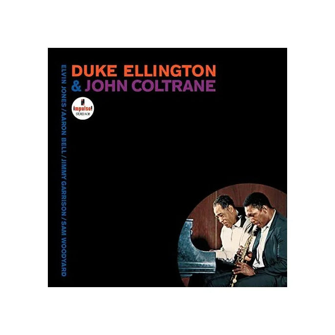 Duke Ellington & John Coltrane album cover featuring two musicians at piano and saxophone