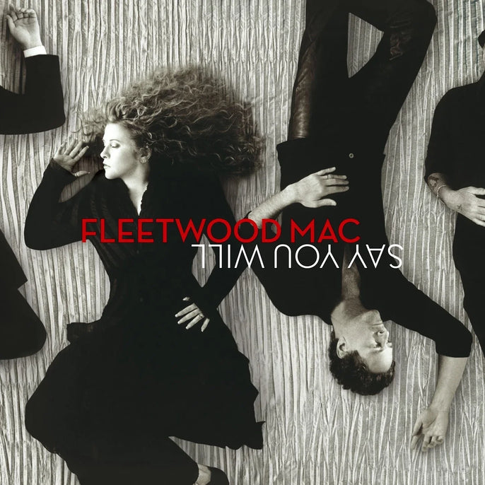 Fleetwood Mac Say You Will album cover with band members lying on textured floor