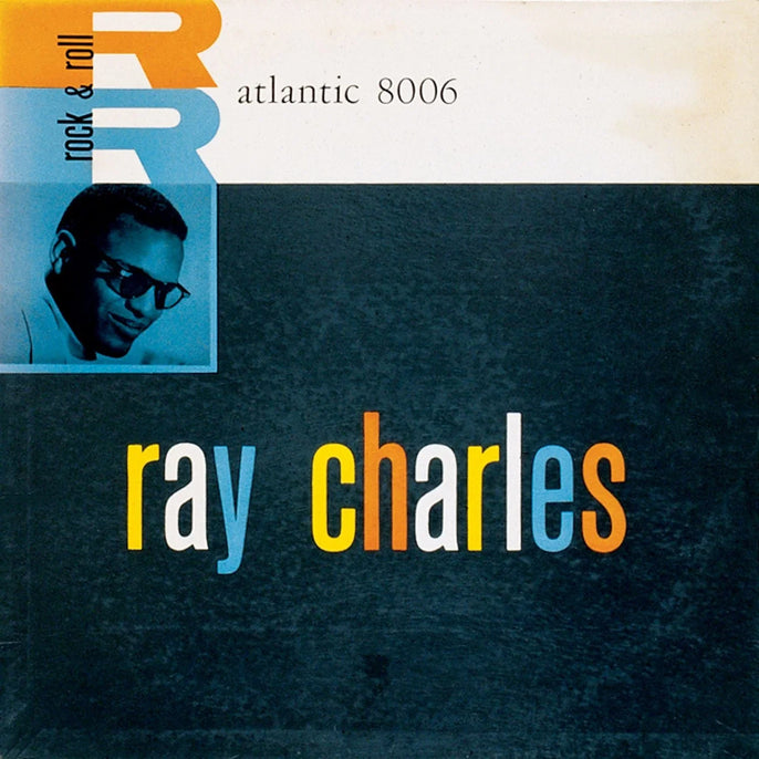Ray Charles vinyl record cover with his portrait, Atlantic 8006, rock and roll album art