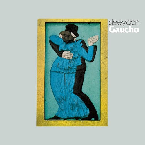 Steely Dan Gaucho vinyl record cover featuring stylized couple dancing in blue and black.