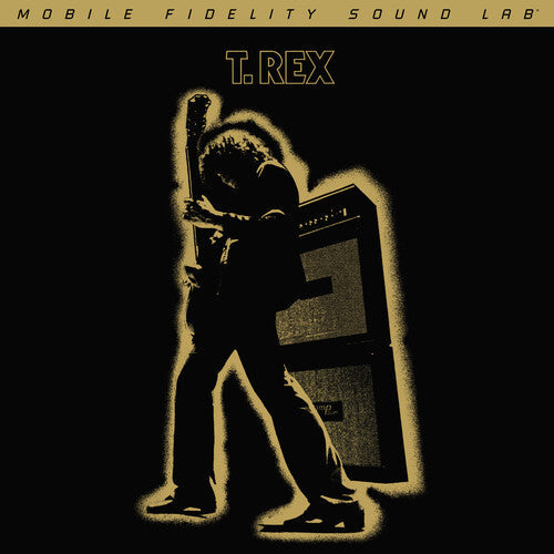 T. Rex Electric Warrior vinyl record cover featuring guitarist silhouette with amplifier