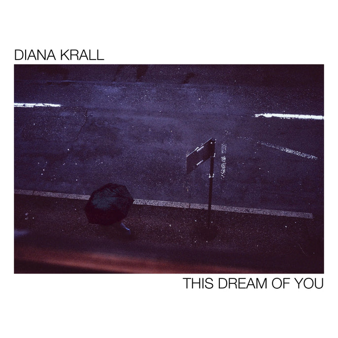 Diana Krall 'This Dream of You' vinyl album cover with solitary figure and umbrella on rainy street
