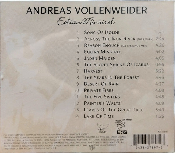 Andreas Vollenweider - Eolian Minstrel - Used CD