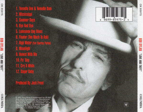 Bob Dylan - "Love And Theft" - Used CD