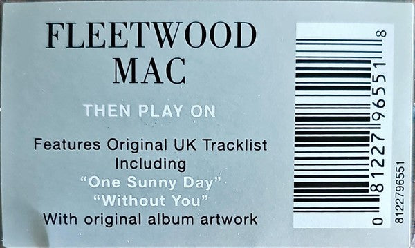 Fleetwood Mac Then Play On original UK tracklist sticker with barcode on vinyl album