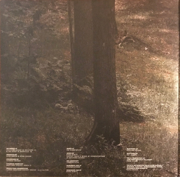 Vinyl record album cover showing a sunlit forest floor with trees and leafy ground, text credits visible.