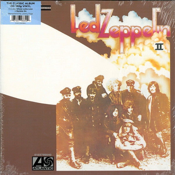 Led Zeppelin II vinyl record album cover featuring sepia band photo and bold Led Zeppelin text