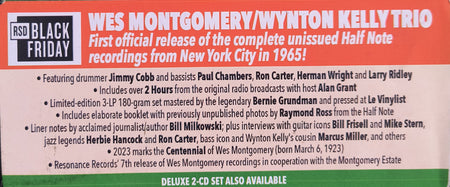 Wes Montgomery Wynton Kelly Trio Record Store Day Black Friday 3-LP vinyl release details, New York City 1965 recordings, limited edition, jazz legends featured.