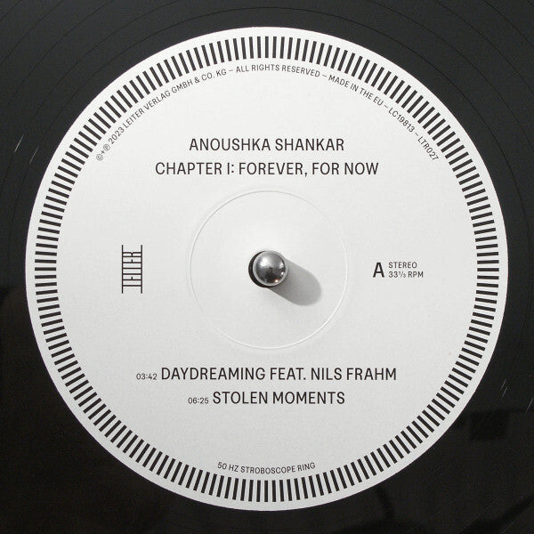 Anoushka Shankar Chapter I: Forever, For Now vinyl record side A label, featuring track details.