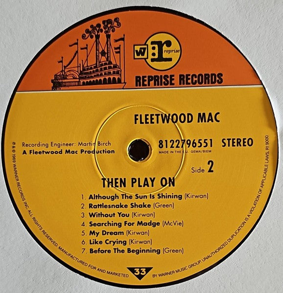 Fleetwood Mac Then Play On vinyl record label Reprise Records Side 2 tracklist classic rock