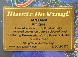 Santana - Amigos - Music on Vinyl - Numbered/LE of 1,500 - Purple Vinyl