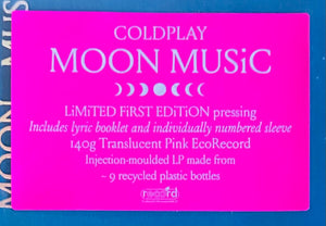 Coldplay - Moon Music - Autographed & Numbered - Brand New Pink Vinyl EcoRecord