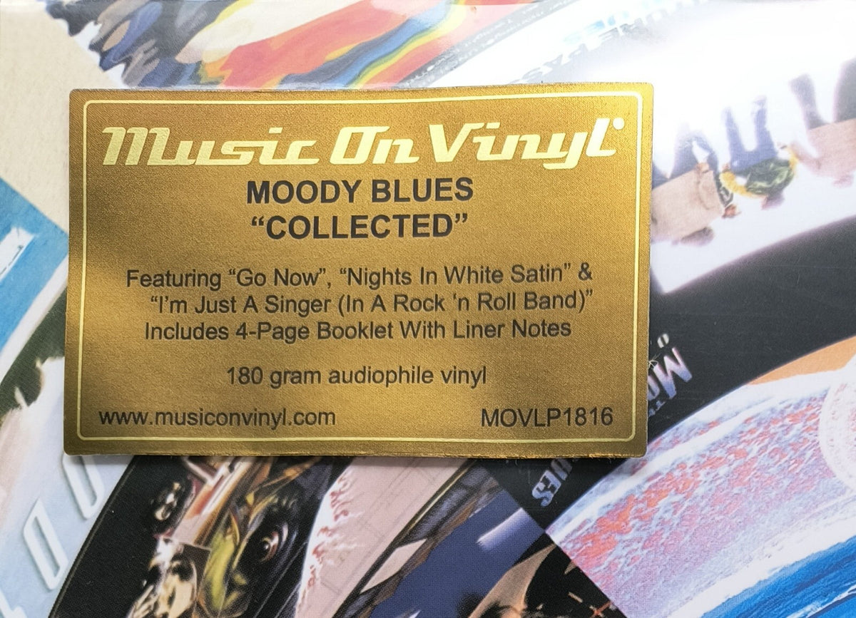 Moody Blues Collected audiophile vinyl record gold label with track highlights and 4-page booklet