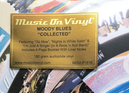 Moody Blues Collected audiophile vinyl record gold label with track highlights and 4-page booklet