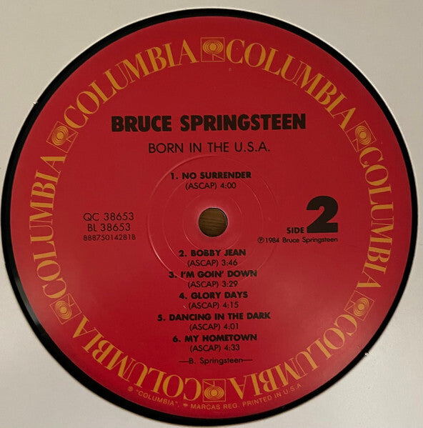 Bruce Springsteen Born in the U.S.A. vinyl record side 2 with red Columbia label