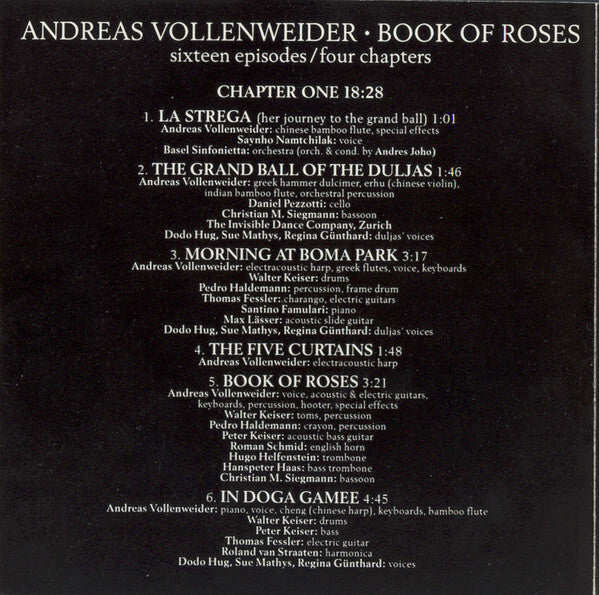 Andreas Vollenweider - Book Of Roses (Sixteen Episodes / Four Chapters)  Used CD