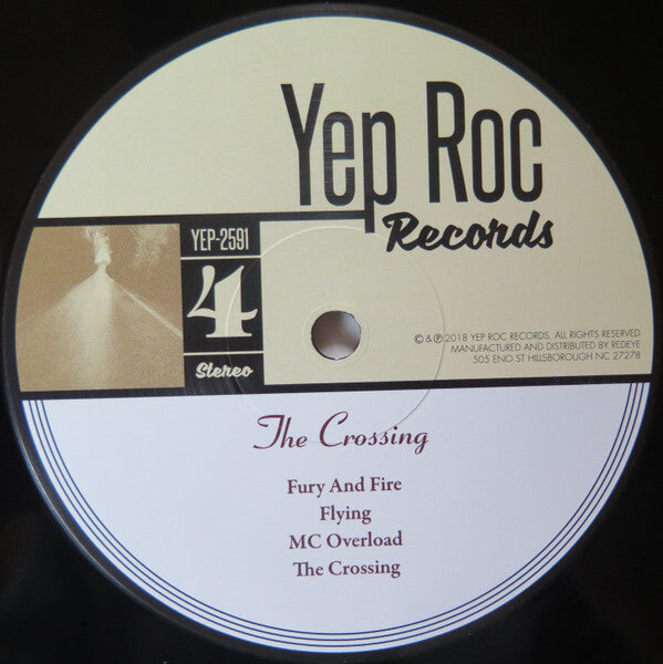 Yep Roc Records vinyl label for The Crossing featuring tracklist and album logo