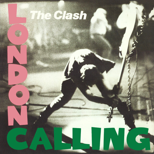 London Calling vinyl album cover featuring The Clash musician smashing guitar on stage