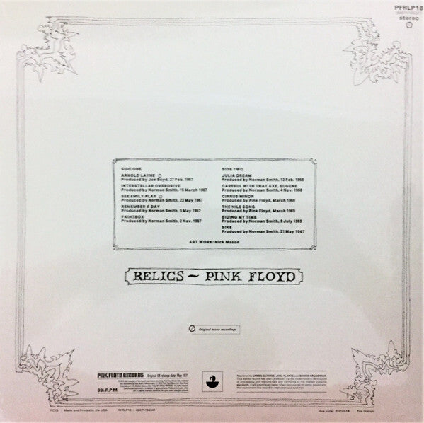 Pink Floyd - Relics - Remastered - Brand New/Sealed Vinyl