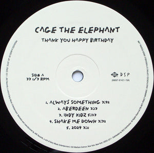 Cage The Elephant - Thank You Happy Birthday - Clear Vinyl w/Extra Single Sided