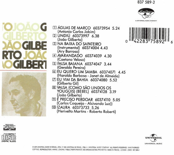 João Gilberto - João Gilberto - Rare - Used CD