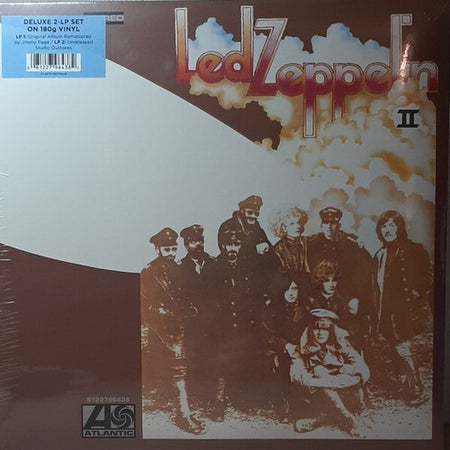 Led Zeppelin II vinyl record album cover with sepia-toned band photo and smoke background