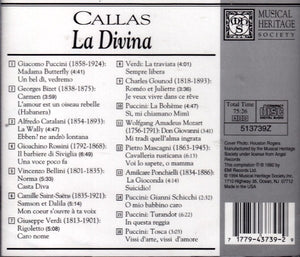 Callas - La Divina - Musical Heritage Society - Preowned CD
