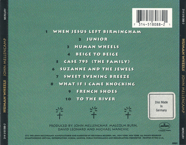 John Mellencamp - Human Wheels - Used CD