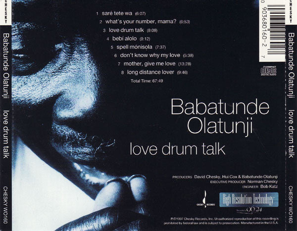 Babatunde Olatunji - Love Drum Talk - Used CD
