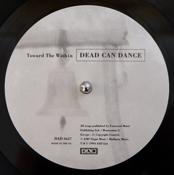 Dead Can Dance Toward The Within vinyl record label close-up with album details