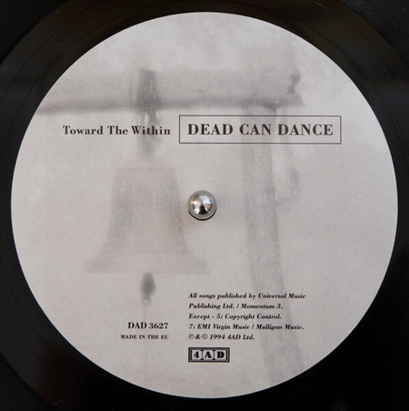 Dead Can Dance Toward The Within vinyl record label close-up with album details