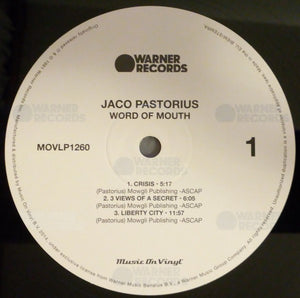 Jaco Pastorius - Word Of Mouth - Music on Vinyl MOV - 1 LP - New/Sealed Vinyl