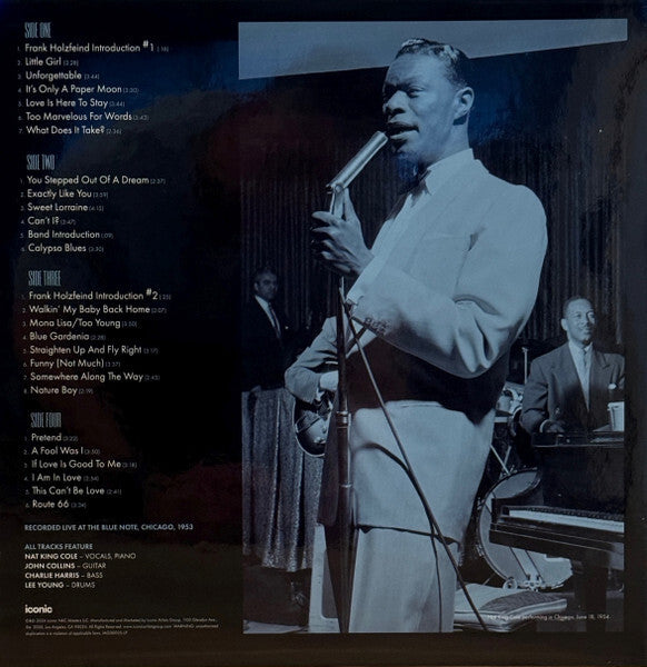 Vintage jazz vinyl album cover featuring a classic jazz singer at a microphone with a band.