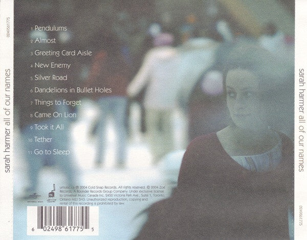 Sarah Harmer - All Of Our Names -  Used CD