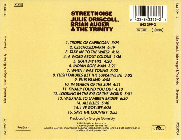 Julie Driscoll, Brian Auger & The Trinity - Streetnoise - Used CD