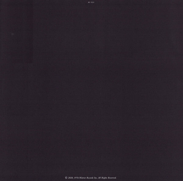 Minimalist black vinyl record cover with small white text, classic music album sleeve