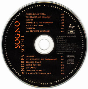 Andrea Bocelli – Sogno - Preowned CD