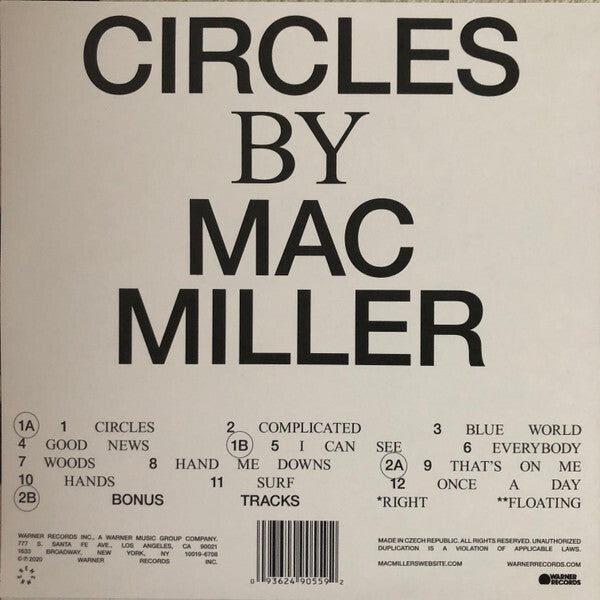 Mac Miller - Circles - Clear Color - 2xLP - Brand New/Sealed Vinyl