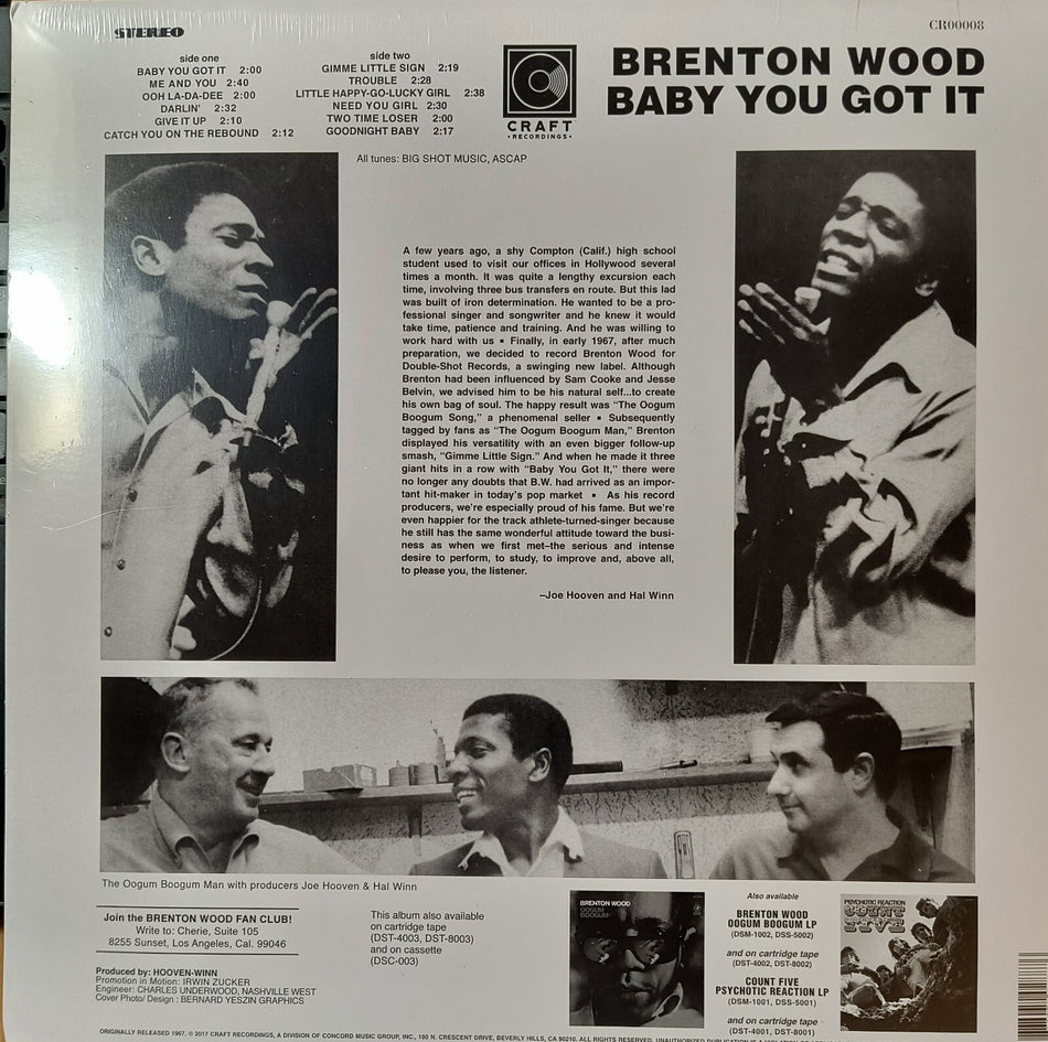 Brenton Wood - Baby You Got It - 1LP - New/Sealed Vinyl