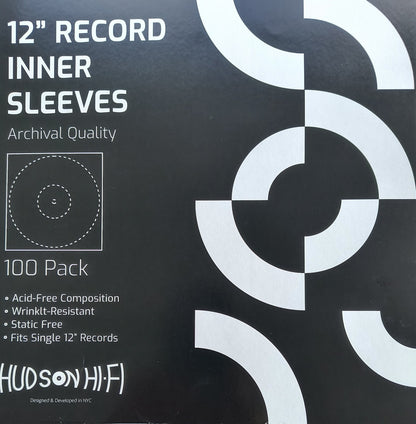 100 Anti-Static HDPE Rice Paper Archival Inner Sleeves for 12" Vinyl Records