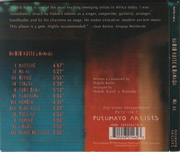 Habib Koite & Bamada - Ma Ya - Used CD