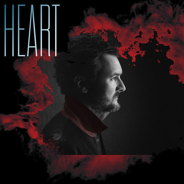 Vinyl album cover featuring man in profile with red smoke effect and large 'HEART' title.