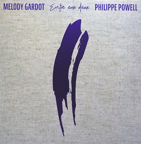 Melody Gardot and Philippe Powell vinyl record cover with abstract purple brushstrokes on linen background