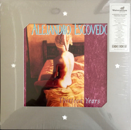 Alejandro Escovedo Thirteen Years vinyl record album cover with seated figure on bed