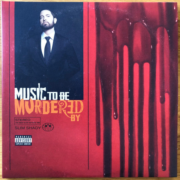 Music To Be Murdered By vinyl album cover with red artwork and suited man